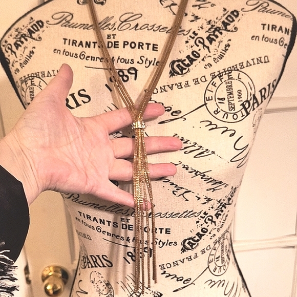 Elegant Bronze-rose Gold Tone And Rhinestones Necklace - Picture 4 of 5